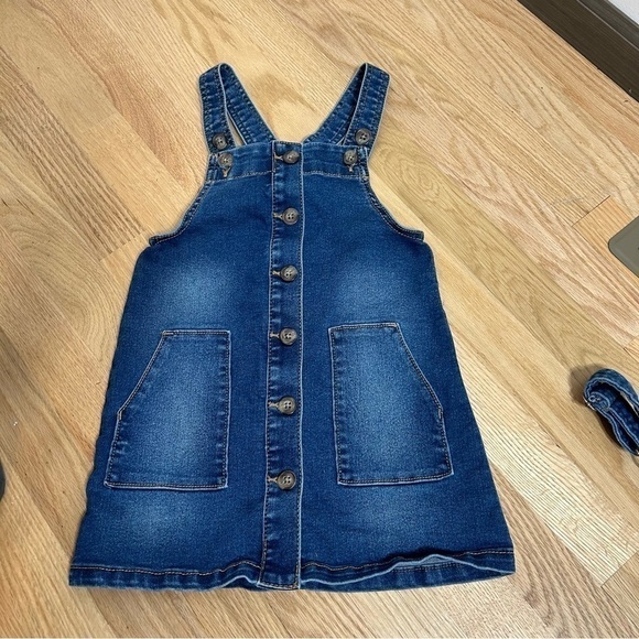 4T Bib Overalls Dress Alls Denim Jean Old Navy Wonder Nation Girls Toddler Kids - Picture 2 of 7